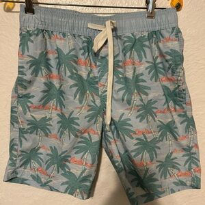 Tropical Palm Print Men's Swim Trunks